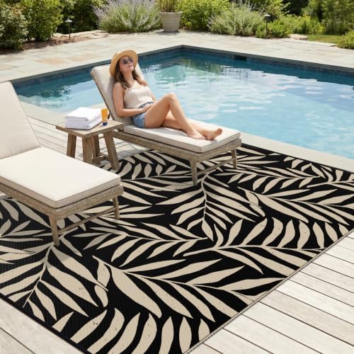 Smiry Outdoor Rug 8x10 ft Waterproof Reversible Leaf Mat - Image 3