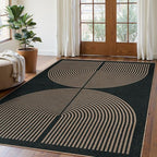 Lahome Modern Rainbow Easy Jute Carpet, Washable 5x7 Area Rugs by Lahome