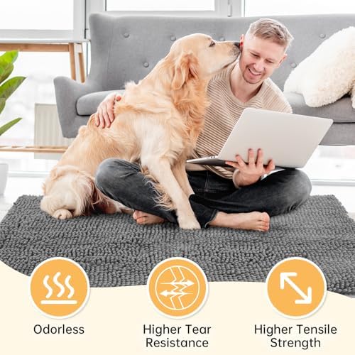 Absorbent Dog Door Mat for Muddy Paws, Trap Dirt Front Door Mat Indoor Entrance - Image 5