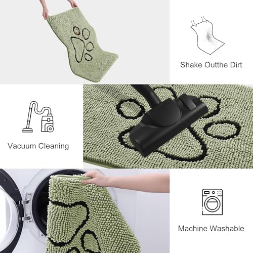 Smiry Dog Door Mat for Muddy Paws, Absorbent Non Slip Dirt Trapper - Image 6