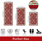3-Piece Plaid Christmas Decorations Kitchen Rugs Set: Washable Non-Slip Kitchen - Image 2