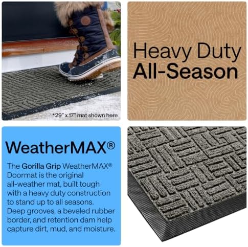 GORILLA GRIP WeatherMAX Door Mat, Indoor Outdoor Use - Image 3
