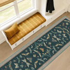 Hazo Haus 2x10 Hallway Runner Rug, Washable Foldable Green Boho Carpet - Image 3