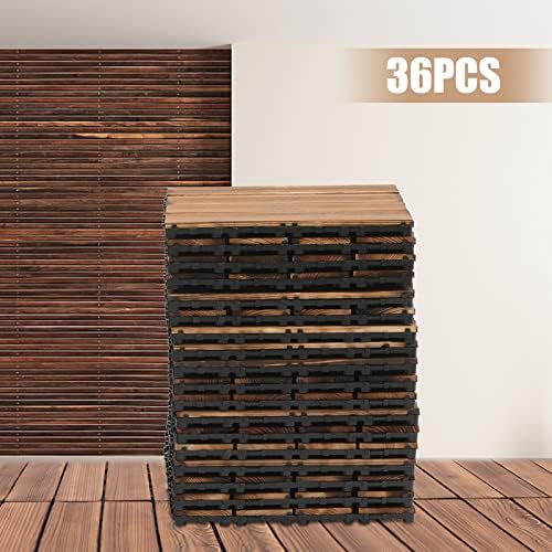 Wood Plastic Composite Patio Deck Tiles, 12”x12” Interlocking Decking Tiles - Image 6