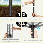 BAKON Heavy Duty Clothesline Outdoor, 40M Rotary Adjustable Tension Umbrella - Image 6