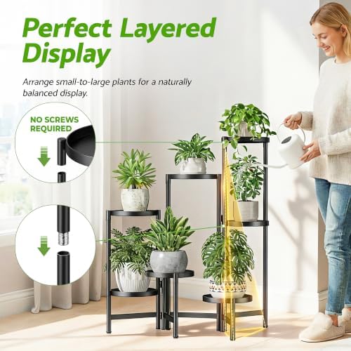 7 Tiers Plant Stand Indoor for Multiple Large Planter, Tall Tiered Folding - Image 6