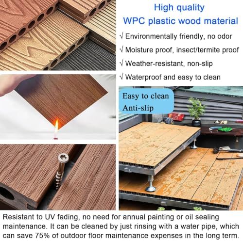 Raised Deck Platform Adjustable Outdoor Modular Decking Tiles - Image 3