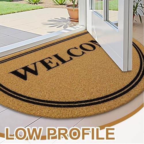 OLANLY Half Circle Door Mat 47x32, Low Profile Doormat - Image 3