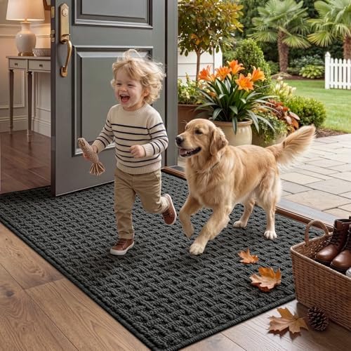 LUMI Washable Indoor Door Mat for Entryway 32x48, Entrance Mat, Deep Gray - Image 4