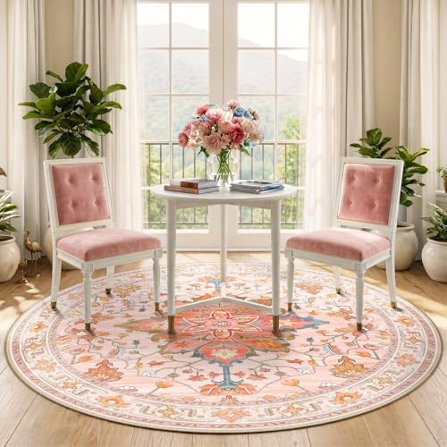 RELEANY Washable Area Rug, Round 5ft - Image 3