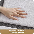 Color&Geometry White Bathroom Rugs 30x20, Extra Soft Absorbent Microfiber Bath - Image 4