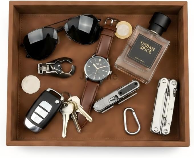 PU Leather Valet Tray, Entryway Organizer by JekoLifeHomeAesthetics