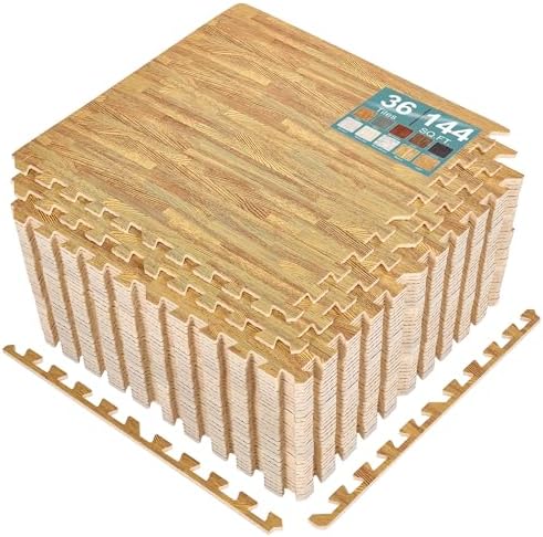 Sorbus Interlocking Wood Grain Foam Floor Tiles by Sorbus