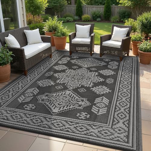 9x12 Outdoor Rug Waterproof Foldable Plastic Straw Carpet by GaoMon