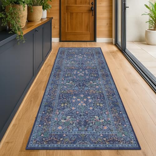 Dark Blue 3x10 Extra Long Wide Runner Rug - Image 3
