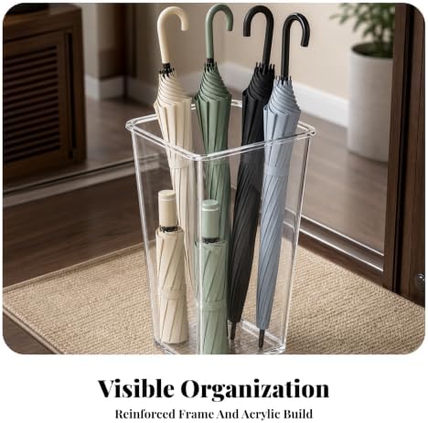 Transparent Umbrella Holder Clear Open-Top Holder Versatile Rain Gear Organizer - Image 5