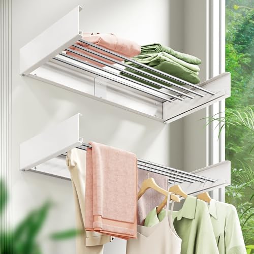 ZdwCyl Wall Mounted Drying Rack, 32 inches, Clothes Drying Rack, Laundry Drying - Image 2