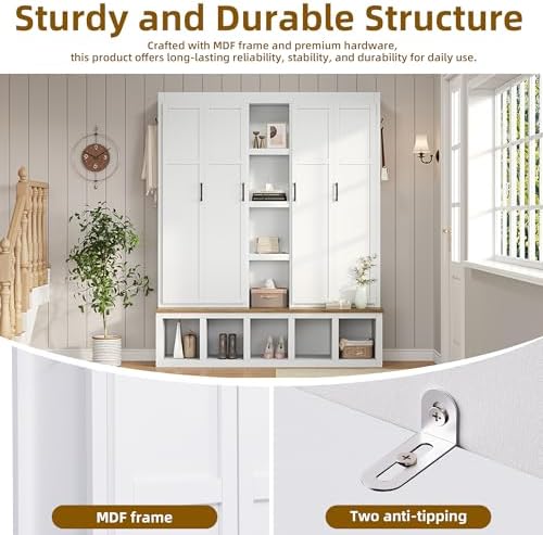 Merax Modern Farmhouse Hall Tree - Image 3