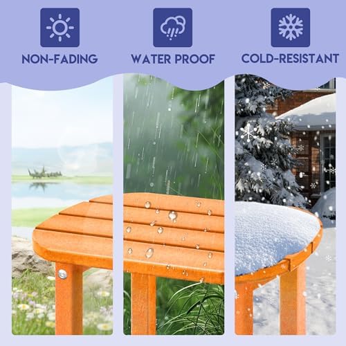 LZRS 2-Tier Patio Side Table, Heavy Duty HDPE Outdoor End Table - Image 6