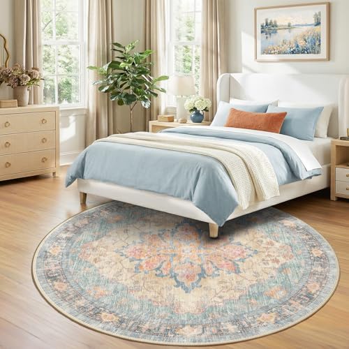 RELEANY Washable Area Rug, Round 8ft - Image 3