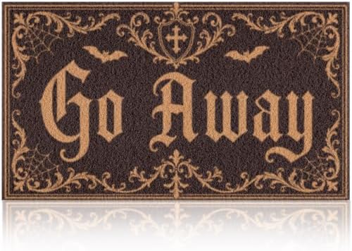 Halloween Door Mat with Go Away Design by FTTOYOLY