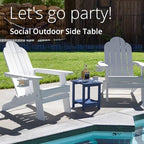 LUE BONA Outdoor Side Table, 2-Tier HDPS Small Patio Table - Image 4