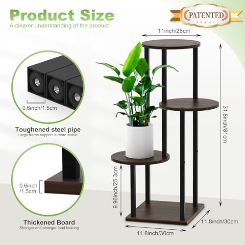 4 Tier Plant Stand Indoor Corner Tall Shelf - Image 2