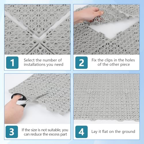 FAHKNS 50 Pack Interlocking Drainage Tiles, PVC Floor - Image 6