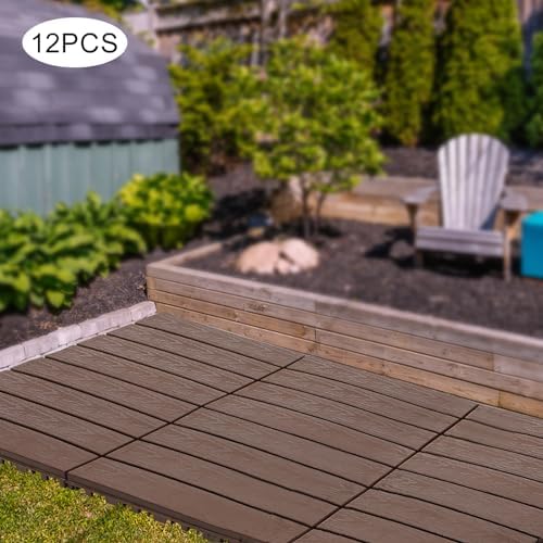Interlocking Deck Tiles for Balcony, 12 x 12 Inch Waterproof & Weatherproof - Image 3