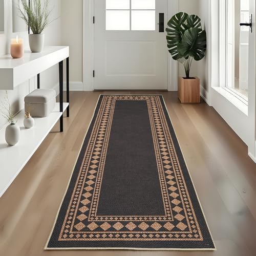 GarveeHome Jute Runner Rug 2x6 Washable Easy Jute Rug Non-Slip, Modern Bordered - Image 3