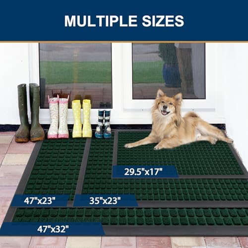 Smiry Front Door Mat Outside Entrance, Natural Rubber Doormat, 59x34 Inch - Image 6