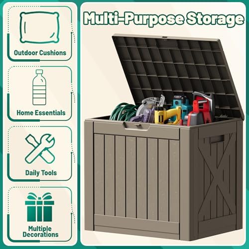 Devoko 40 Gallon Deck Box Lockable Outdoor Storage Box Waterproof - Image 4