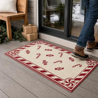 3x5 Ft Candy Cane Christmas Reversible Plastic Straw Outdoor Rug - Image 5