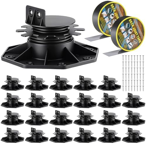 Timtin 24 Pack Adjustable Deck Support Pedestals, 1-3/16 to 2-3/8 in by Timtin