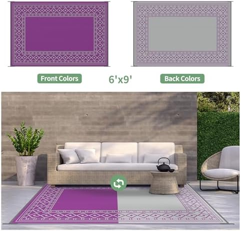 GENIMO Outdoor Rug, Waterproof Plastic Rugs - Image 5
