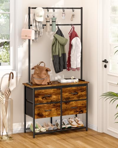 ThreeHio Hall Tree with Shoe Storage Bench, 31.5" Coat Rack - Image 3