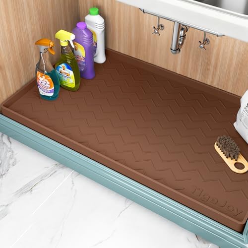 TigeJoy Under Sink Mats for Kitchen Waterproof 34" x 22", Cabinet Liner by TigeJoy