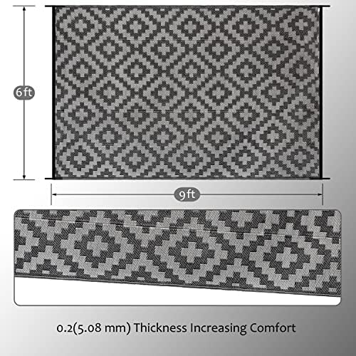 SAND MINE Waterproof Outdoor Rug 6x9 ft, Plastic Reversible Rug, Modern Area Rug - Image 2