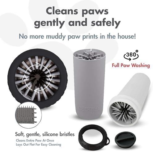 Dexas Lidded MudBuster Large Dog Paw Cleaner, Light Gray, Fits 2.5"-3.5" Wide - Image 2