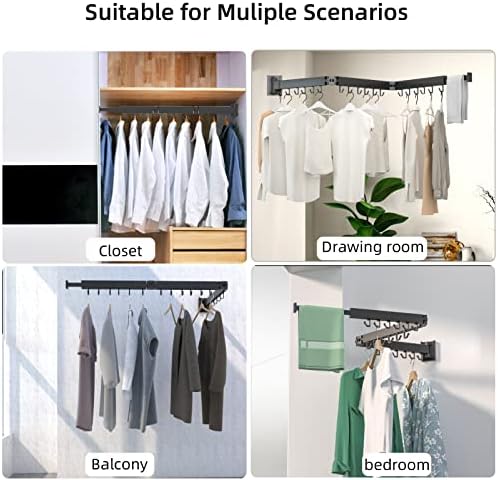 Kelisiting Wall Mount Clothes Drying Rack, 2-Fold Foldable & Sturdy Laundry - Image 2