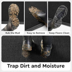 Front Door Mat Outside Entrance 24"x47" Doormat Mud Dirt Trapper Black - Image 4