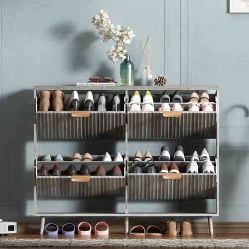 Shoe Cabinet Storage, Modern Freestanding Organizer by QIVOMIX