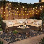 SAND MINE Waterproof Outdoor Rug 6x9 ft, Reversible Plastic Straw Area Rug - Image 5