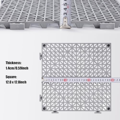 12PCS Interlocking Drainage Mat, Cushioning Floor Tiles Mats - Image 2