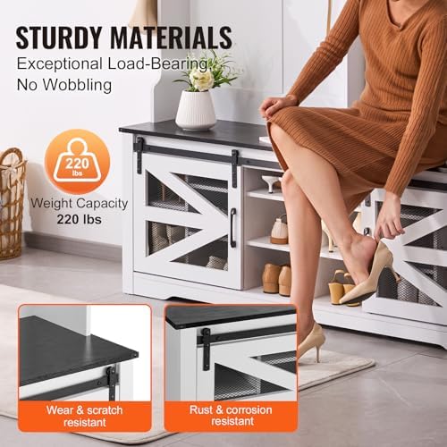 VEVOR Hall Tree Entryway Bench, LED Coat Rack - Image 7