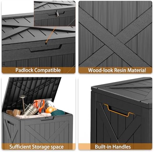 32 Gallon Deck Box, Waterproof Outdoor Storage Boxes - Image 4