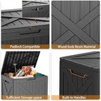 32 Gallon Deck Box, Waterproof Outdoor Storage Boxes - Image 4