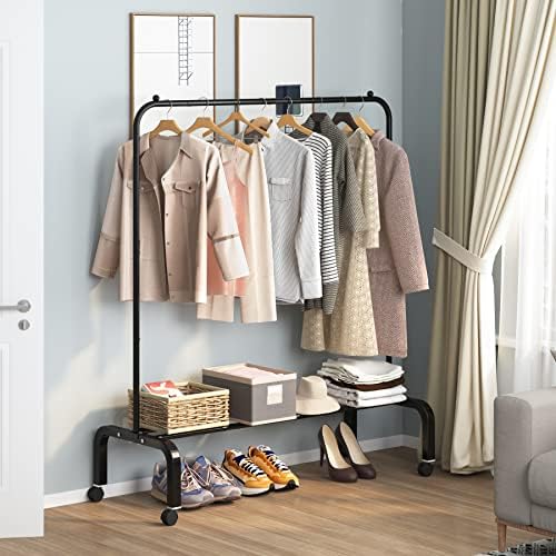 Rolling Clothes Rack Clothing Garment Rack - Image 3