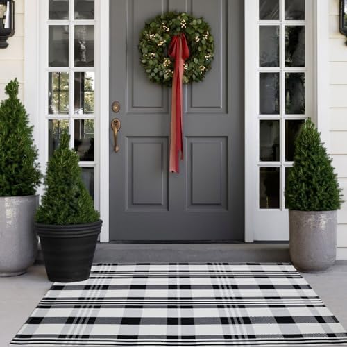 Fall Décor Plaid Rug, Layering Rug by BOTTA