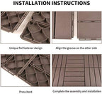 domi Outdoor Living Patio Deck Tiles, 12 x 12 inches Composite Interlocking - Image 5